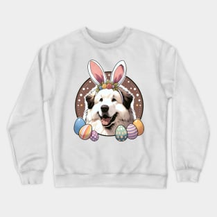 Pyrenean Shepherd's Easter Joy with Bunny Ears Celebration Crewneck Sweatshirt